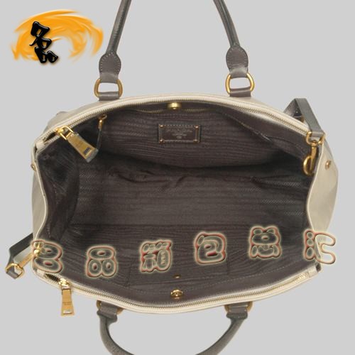 8587 Prada最新款時尚休閑女包 普拉達經典手提包 Prada斜挎包 黑配灰色