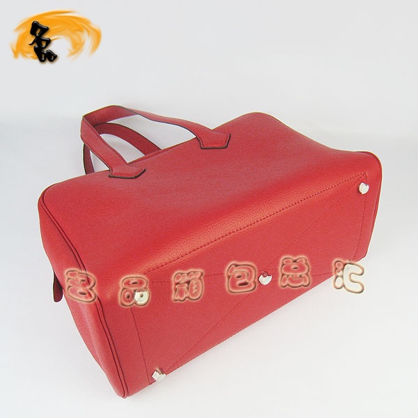 H2802 Hermes進(jìn)口牛皮荔枝紋女包 Hermes單肩包 愛馬仕手提包 配有絲巾 紅色