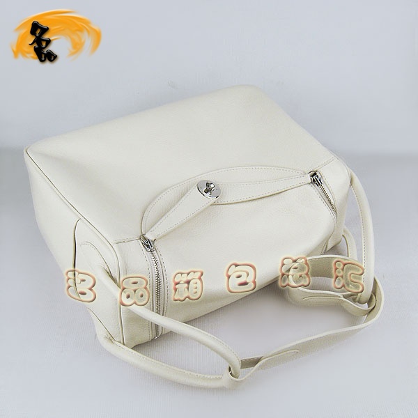 6208 Hermes Lindy系列 Hermes單肩包 女包 Hermes 手提包荔枝紋 米白色