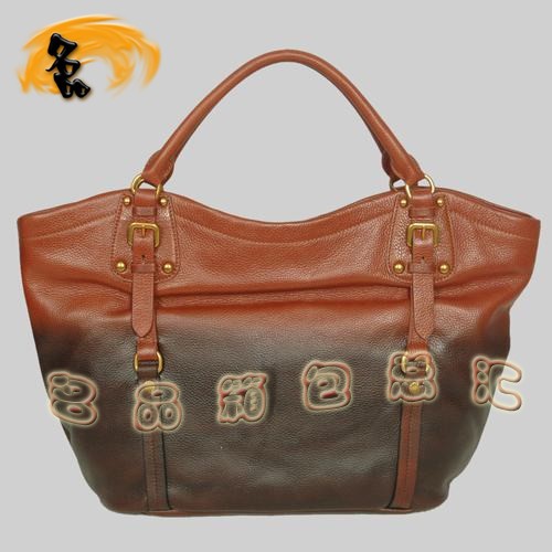 8612 Prada熱銷1:1品質女包 普拉達經典牛皮手提包 Prada肩包 黑配啡色