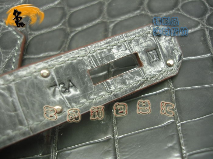 05600 Hermes Birkin 鉑金包 Hermes 女包 真鱷魚皮 深灰色 手提包 訂制品 實時報價