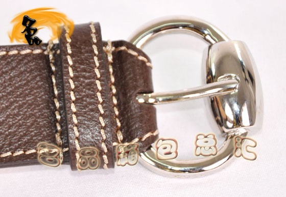 162942 正品品質 Gucci新款 牛皮配PVC杏色男士皮帶 Gucci皮帶 Gucci腰帶