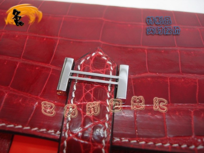 04618 Hermes最新款 Hermes真鱷魚(yú)皮 時(shí)尚女士錢(qián)夾 愛(ài)馬仕長(zhǎng)款錢(qián)包 紅色 實(shí)時(shí)報(bào)價(jià)