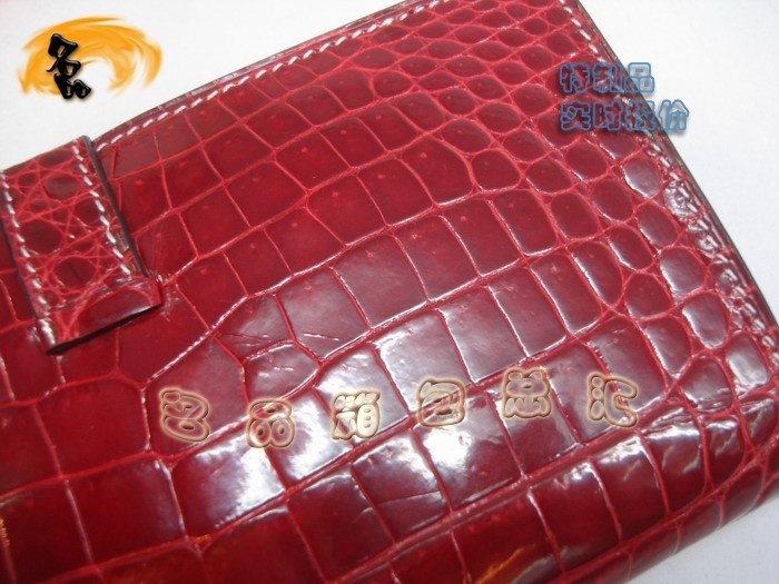 04618 Hermes最新款 Hermes真鱷魚(yú)皮 時(shí)尚女士錢(qián)夾 愛(ài)馬仕長(zhǎng)款錢(qián)包 紅色 實(shí)時(shí)報(bào)價(jià)