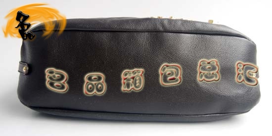 69526 Prada最新款 普拉達時尚女士單肩包 Prada進口牛皮女包 骷髏裝飾 深啡色