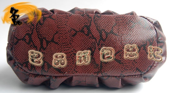 69588 Prada最新款 蛇紋女士手提包 普拉達進口牛皮時尚休閑女包 棗紅色