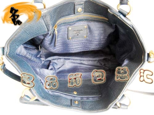 80057 原版一比一品質(zhì) Prada最新款牛皮時(shí)尚女士手提包 Prada斜挎包 女包 深藍(lán)色