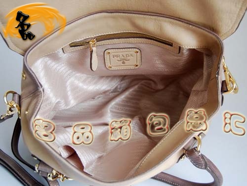 80058 Prada最新款時尚休閑女包 普拉達(dá)手提包 Prada斜挎包 米白色