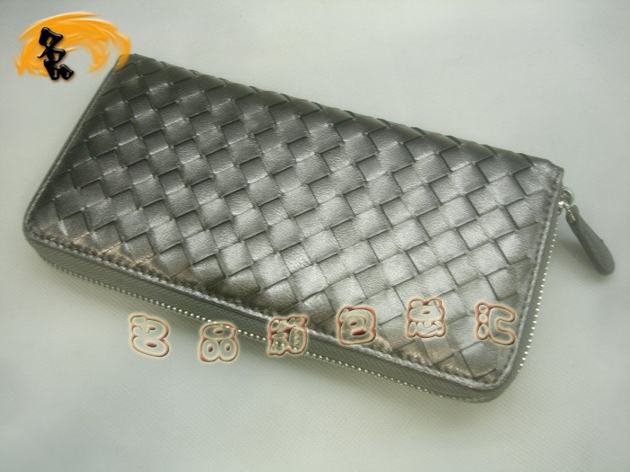 08621 Bottega Veneta經典款羊皮編織女包 Bottega Veneta時尚女士長款錢包 古銀色