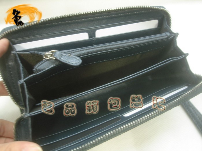 08730 Bottega Veneta羊皮編織錢包 BV手拿包 Bottega長款錢包 卡包 手包 深藍色