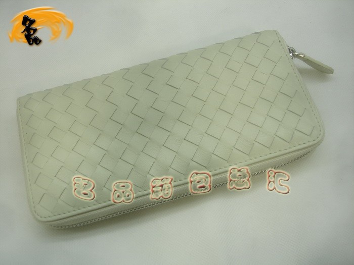 08621 Bottega Veneta經典款羊皮編織女包 Bottega Veneta時尚女士長款錢包 米白色