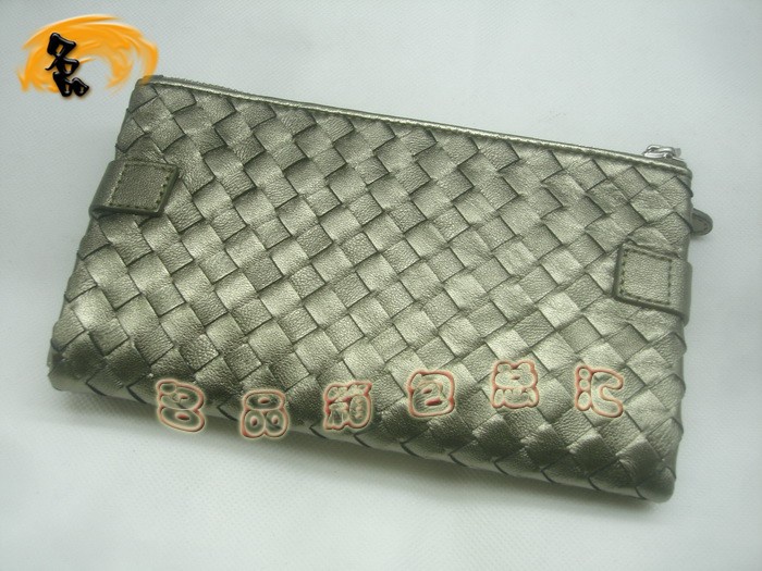 08748 Bottega Veneta羊皮編織錢包 BV手拿包 Bottega長款錢包 卡包 古銅色
