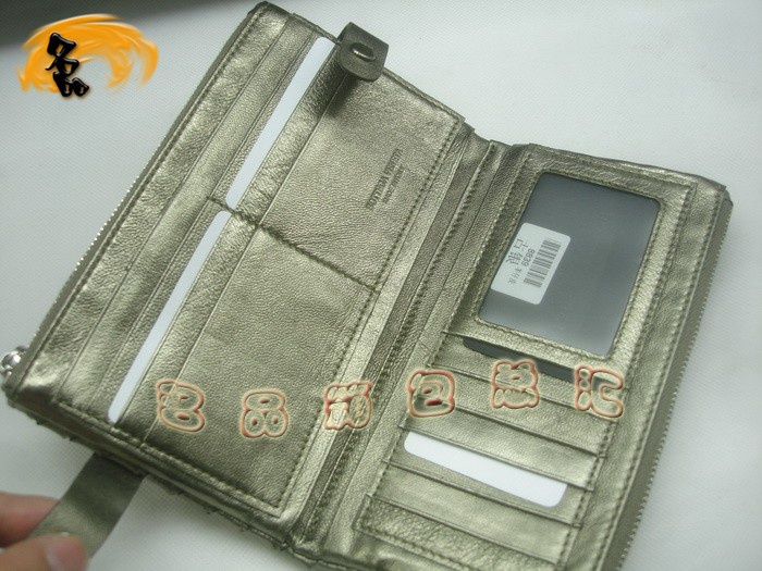 08748 Bottega Veneta羊皮編織錢包 BV手拿包 Bottega長款錢包 卡包 古銅色