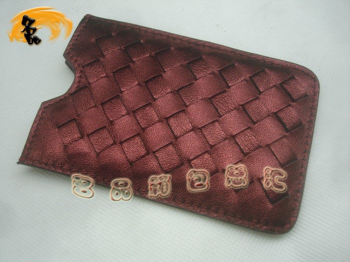 08774 Bottega Veneta經典羊皮編織工藝 手機套 BV手機包 Bottega手機套 棗紅色