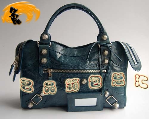 084332A 一比一品質 經典款機車包 巴黎世家單肩包 Balenciaga手提包 女包 寶藍色