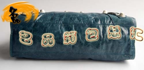 084332A 一比一品質 經典款機車包 巴黎世家單肩包 Balenciaga手提包 女包 寶藍色