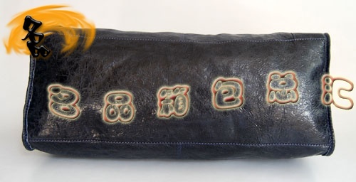 084324 Balenciaga單肩包 Balenciaga羊皮女包 機車包 巴黎世家手提包 海軍藍