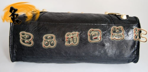 084332B Balenciaga機(jī)車包 單肩包 巴黎世家手提包 進(jìn)口羊皮大金釘時(shí)尚女包 黑色