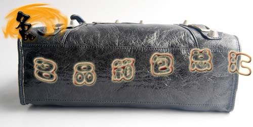 084332A Balenciaga機(jī)車包 單肩包 巴黎世家手提包 進(jìn)口羊皮大銀釘時(shí)尚女包 深灰色