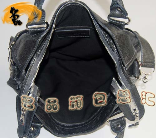 084332A Balenciaga機(jī)車包 單肩包 巴黎世家手提包 進(jìn)口羊皮大銀釘時(shí)尚女包 深灰色