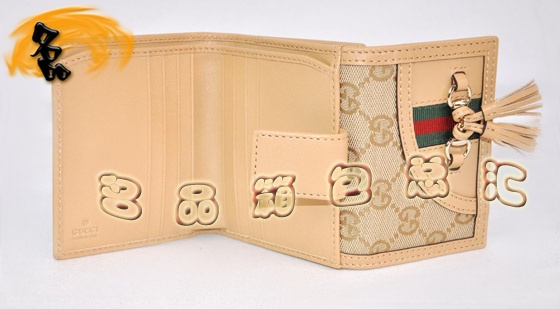 220155 古奇錢(qián)包 Gucci雙G帆布流蘇時(shí)尚女士錢(qián)夾 Gucci短款錢(qián)包 一比一品質(zhì) 杏色