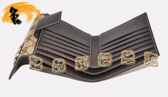 245727 Gucci經(jīng)典雙G花布錢包 Gucci女士錢夾 Gucci錢包 古奇卡包 杏配啡色