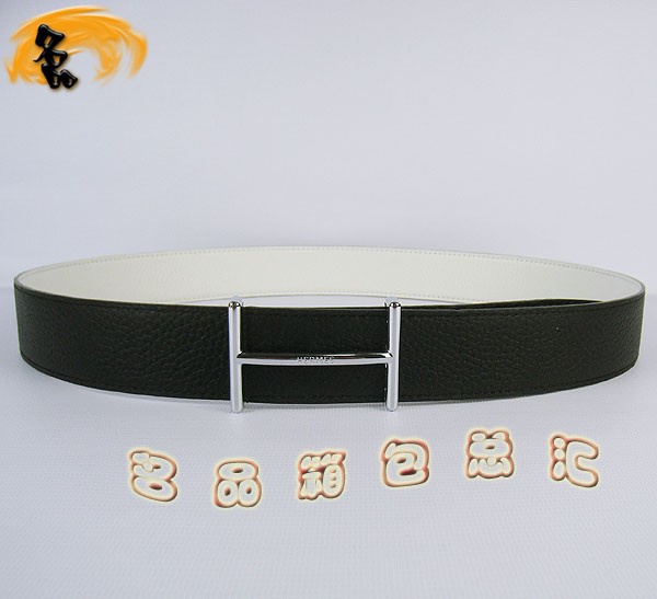 263 最新款 愛馬仕男款皮帶 Hermes皮帶 Hermes腰帶 荔枝紋白配黑銀扣3.8cm