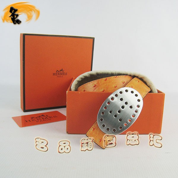 359 最新款?lèi)?ài)馬仕皮帶 Hermes皮帶 Hermes腰帶 鴕鳥(niǎo)紋桃紅配橙 銀扣3cm