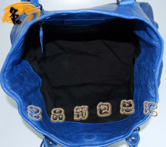 08471 Balenciaga女包 進口羊皮時尚休閑女包 手提包 巴黎世家手提包 藍色