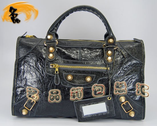 084324B Balenciaga女包 手提包 巴黎世家手提包 進(jìn)口羊皮時(shí)尚休閑女包 深灰色