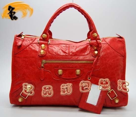 084324B 巴黎世家手提包 Balenciaga女包 手提包 進(jìn)口羊皮時尚休閑女包 橙色