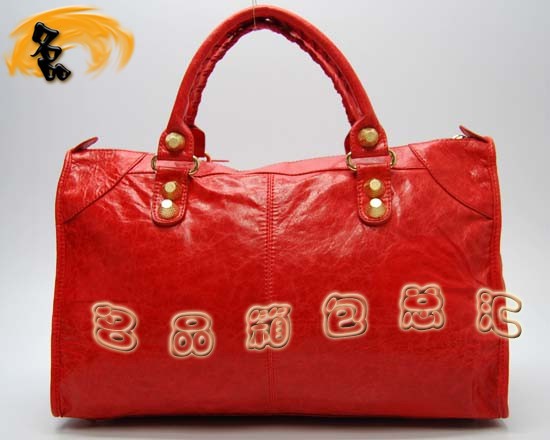 084324B 巴黎世家手提包 Balenciaga女包 手提包 進(jìn)口羊皮時尚休閑女包 橙色