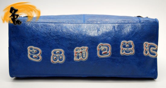 084324 Balenciaga機車包 巴黎世家手提包 單肩包 進口羊皮時尚休閑女包 藍色