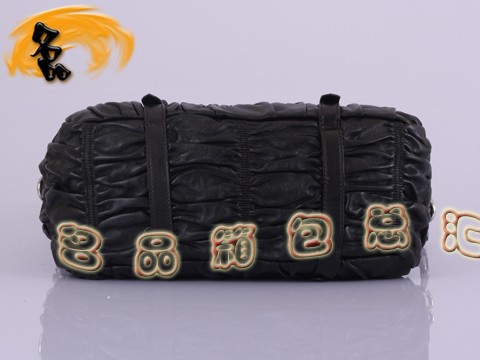 BN1336 普拉達最新款 羊皮褶皺女士休閑包 Prada手提包 Prada斜挎包 啡色