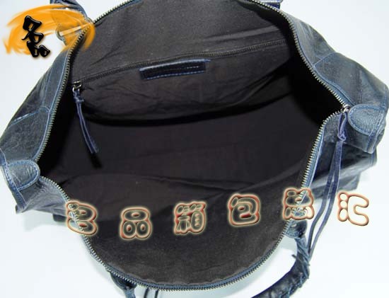 084334 Balenciaga機車包 單肩包 巴黎世家手提包 進口羊皮經典時尚女包 海軍藍色