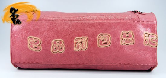 084340 單肩包 巴黎世家手提包 Balenciaga機(jī)車包 進(jìn)口羊皮 時(shí)尚女包 粉紅色