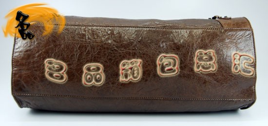 084340 Balenciaga機車包 單肩包 巴黎世家手提包 進口羊皮 時尚女包 咖啡色