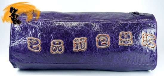 084340 Balenciaga機車包 手提包 巴黎世家單肩包 進口羊皮經典時尚女包 深紫色