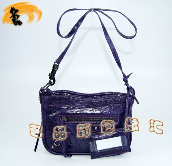 084980 巴黎世家包 進口羊皮時尚休閑女包 Balenciaga斜挎包 深紫色