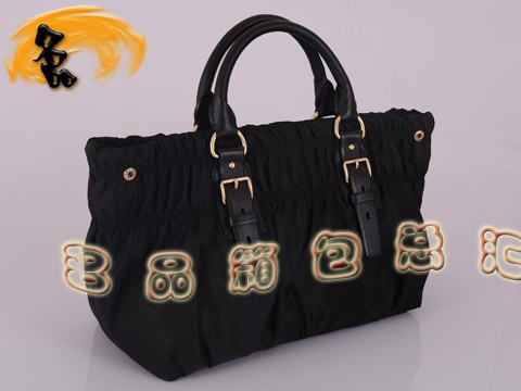 BN1746 Prada女包 防水尼龍帆布休閑女包 Prada手提包 最新款普拉達帆布包 黑色