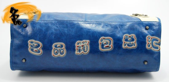 084324 Balenciaga機車包 巴黎世家單肩包 進口牛皮經典時尚女包 深藍色