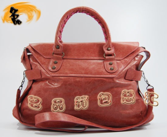 084668 Balenciaga單肩包 巴黎世家手提包 進口牛皮經典時尚女包 粉紅色