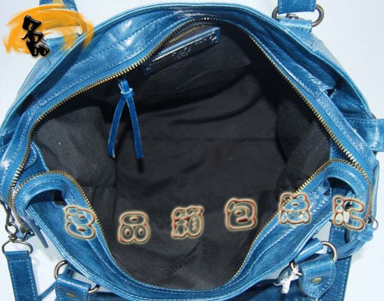 084616 Balenciaga機(jī)車包 巴黎世家單肩包 進(jìn)口牛皮經(jīng)典時(shí)尚女包 寶藍(lán)色