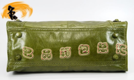 084828 Balenciaga單肩包 巴黎世家手提包 進口牛皮經典時尚女包 機車包 軍綠色