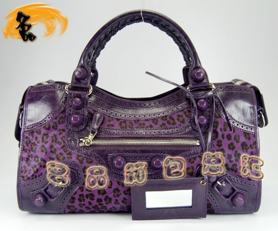 084828 巴黎世家手提包 Balenciaga單肩包 進口牛皮經典時尚女包 淺紫色