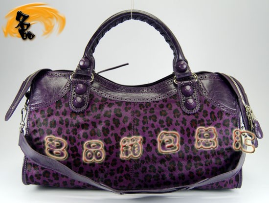 084828 巴黎世家手提包 Balenciaga單肩包 進口牛皮經典時尚女包 淺紫色