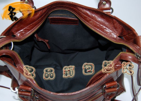 084616 Balenciaga機(jī)車包 巴黎世家單肩包 進(jìn)口牛皮經(jīng)典時(shí)尚女包 啡色