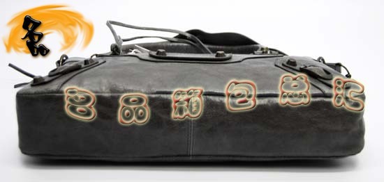 103208 巴黎世家單肩包 Balenciaga機車包 進口油皮時尚女包 手提包 深灰色