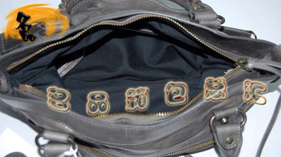 103208 巴黎世家單肩包 Balenciaga機車包 進口油皮時尚女包 手提包 深灰色