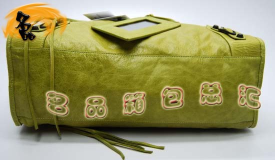 115748L Balenciaga單肩包 巴黎世家機車包 手提包 進口油皮時尚女包 淺綠色